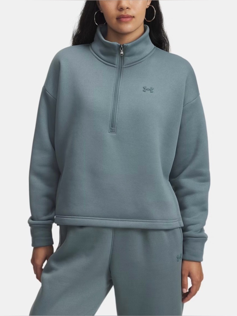 Under Armour Women's Half-Zip Pullover Jasper Blue Size 2XL